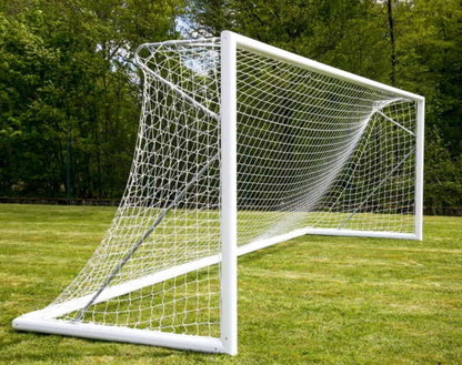 Powershot Fußballtornetz  5 x 2 m - WEISS - 4mm Stark - PP - KNOTENLOS - PROFI QUALITÄT - machsport