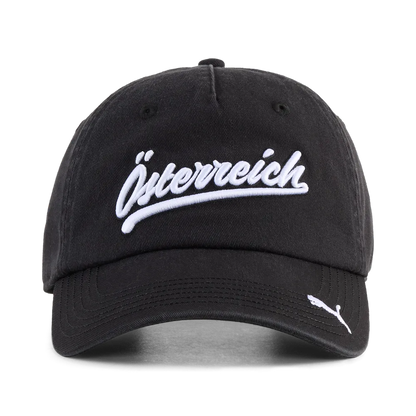 Puma ÖFB Kultur Cap, schwarze Schirmkappe mit Vereinslogo, bequemes Cap aus Caps & Schirmkappen Kollektion