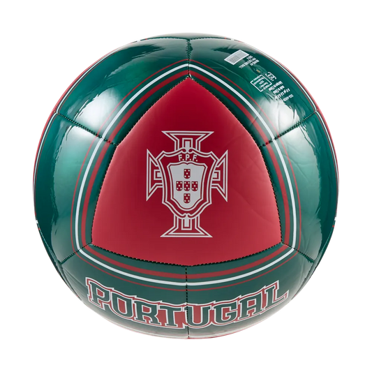 Portugal Fußball Mini FPF Culture, Mini Trainingsball für Freizeit, Techniktraining und Fanartikel – Rückansicht – rot/grün / ONE SIZE