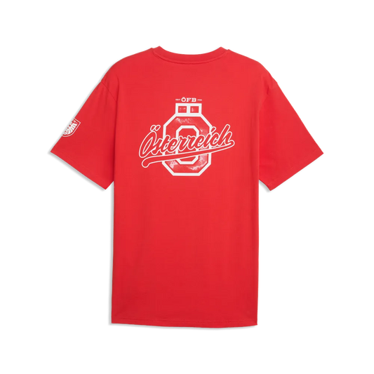 ÖFB Herrenfußballshirt ftbl Culture Relaxed Tee – rot / M