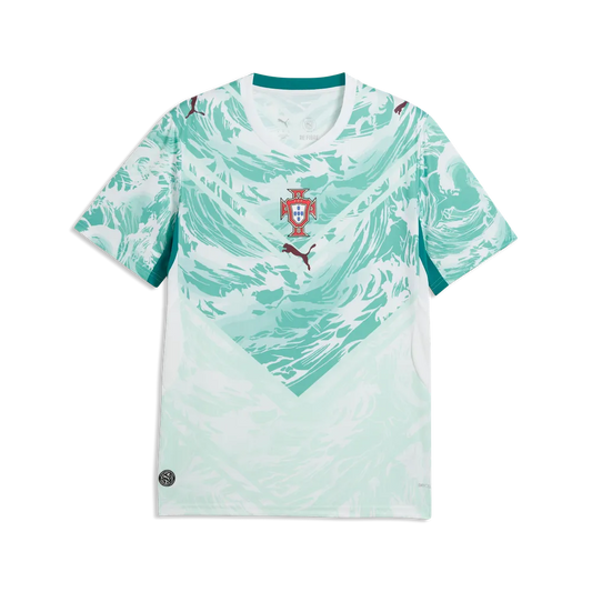 Portugal Herrenfußballshirt FPF Away Jersey Replica – weiß/mint / L