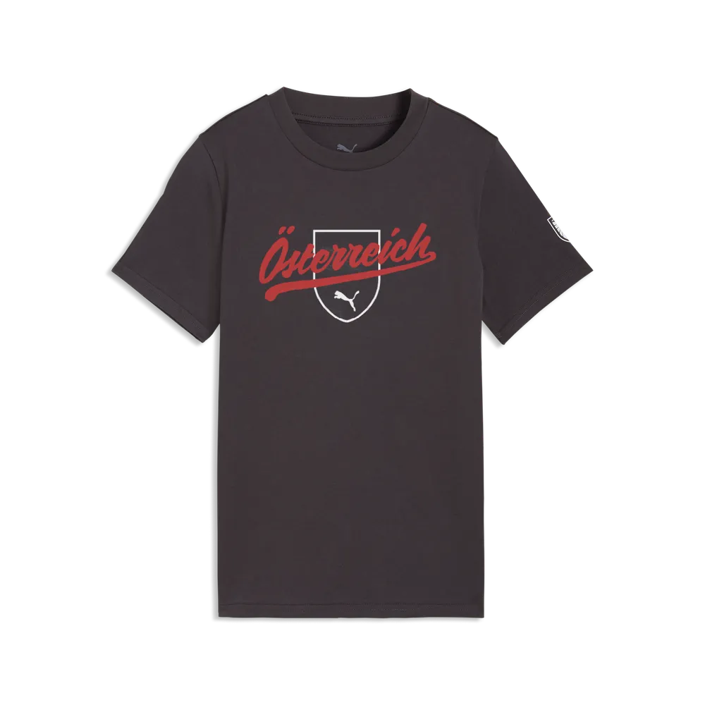 ÖFB Kinderfußballshirt Ftbl Culture Tee, Freizeitshirt für Kinder mit Baumwollmix und Team Branding, schwarz - machsport