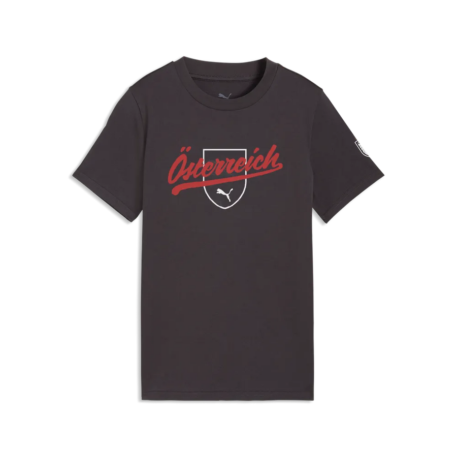 ÖFB Kinderfußballshirt Ftbl Culture Tee, Freizeitshirt für Kinder mit Baumwollmix und Team Branding, schwarz - machsport