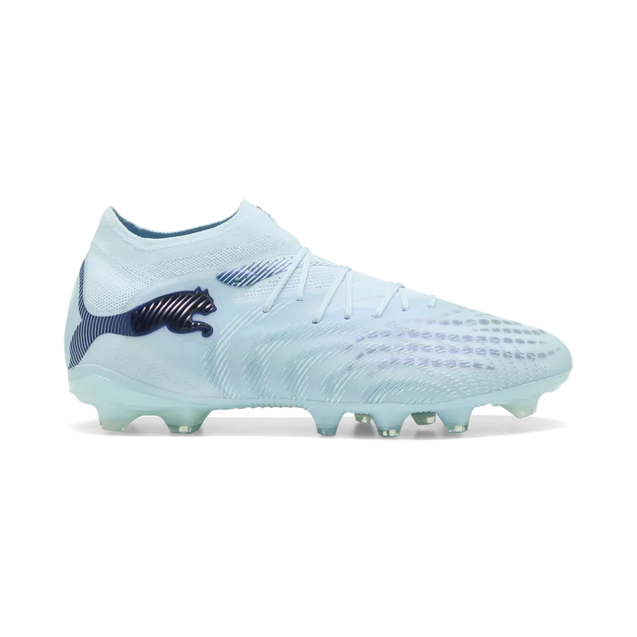 Puma Future 9 Pro FG/AG Fußballschuhe für Rasen und Kunstrasen, seitliche Ansicht, moderne Designs und hochwertige Verarbeitung