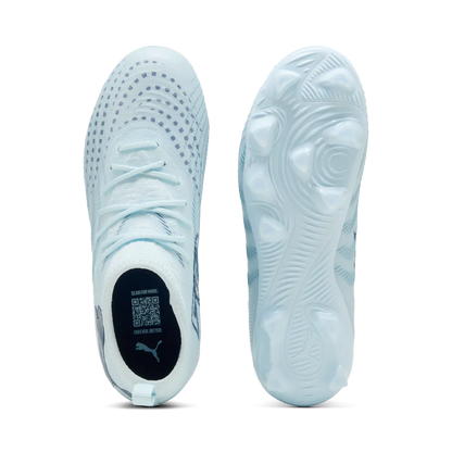 Puma Kinderfußballschuhe Future 9 Match FG/AG seitliche Ansicht für Rasen- und Kunstrasen, bequemes Design für Kinder.