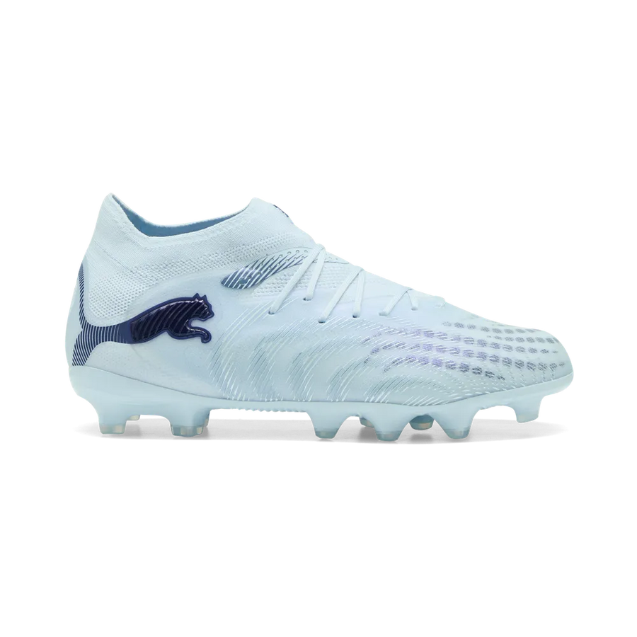 Puma Kinderfußballschuhe Future 9 Pro FG/AG in seitlicher Ansicht, Rasen- und Kunstrasenfußballschuhe für Kinder