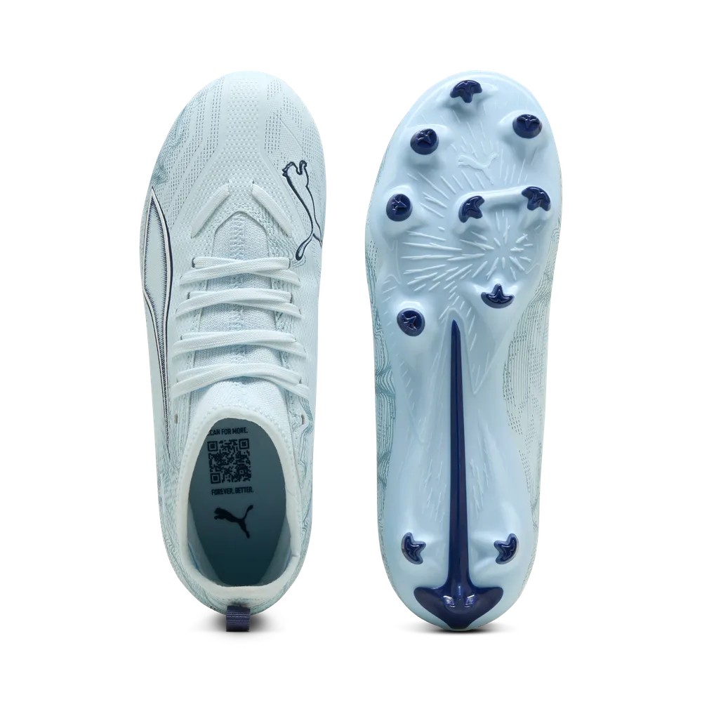 Puma Kinderfußballschuhe Ultra 6 Match FG/AG seitliche Ansicht, Rasen- und Kunstrasenfußballschuhe für Kinder