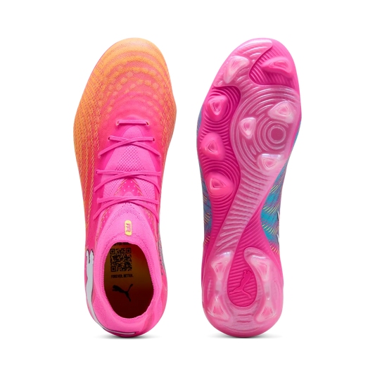 Puma Fußballschuhe Future 9 Pro FG/AG, Poison Pink-Sun Stream-Bright – Rückansicht – pink / 40