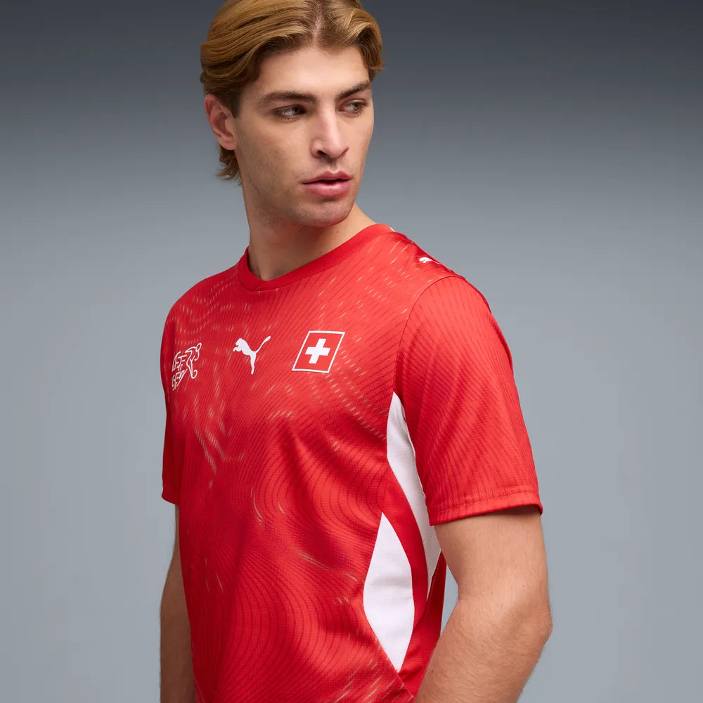 Schweiz Herrenfußballshirt SVF Home, Heimtrikot mit dryCELL und Pass-Design für Spiel und Fanmomente - machsport – Bild 