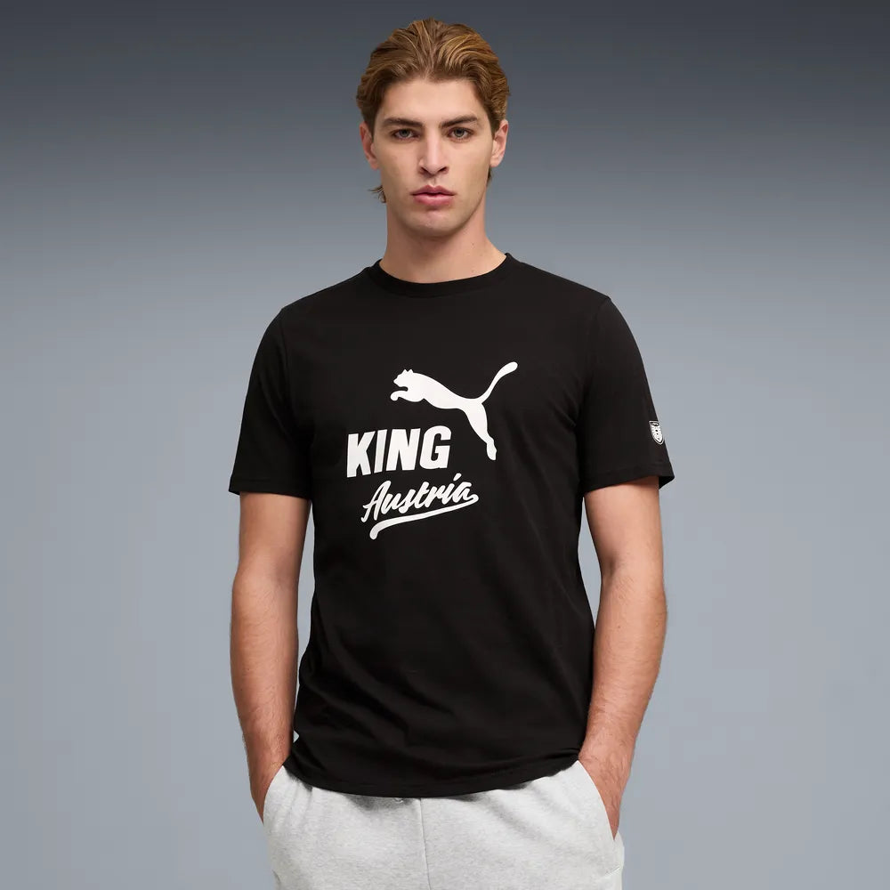 Österreich ÖFB Herrenfußballshirt King Logo Tee, Black/White
