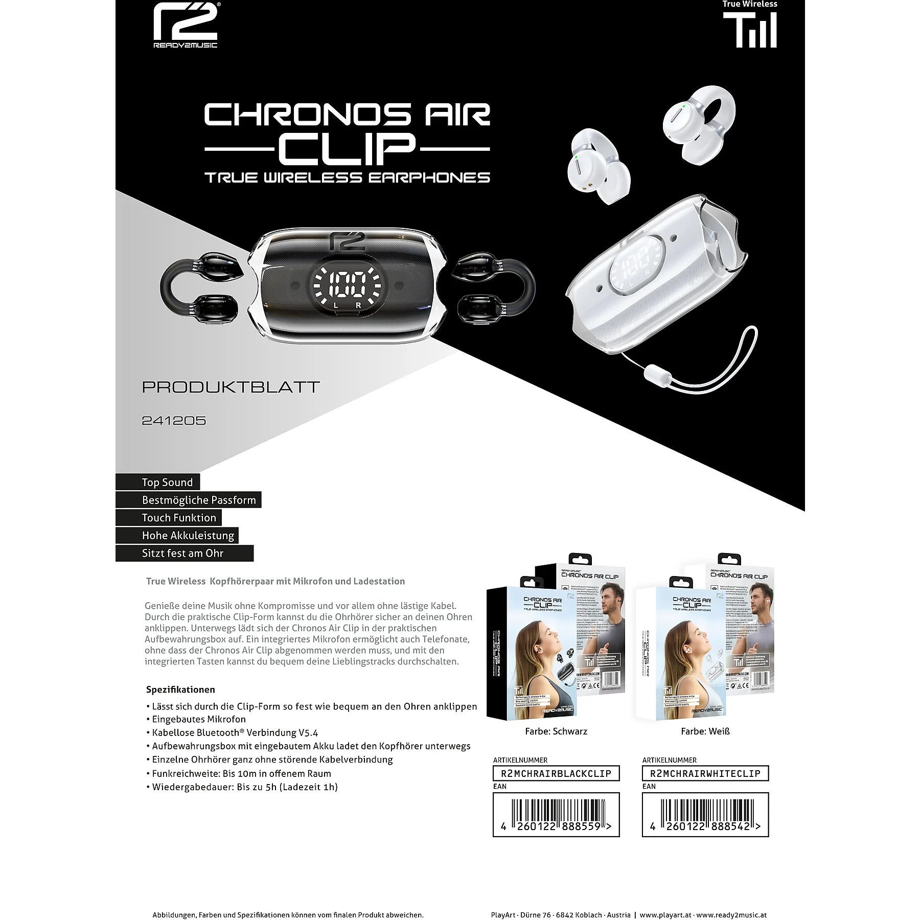 Ready2Music In-Ear Kopfhörer Cronos Air Clip - machsport – Bild 