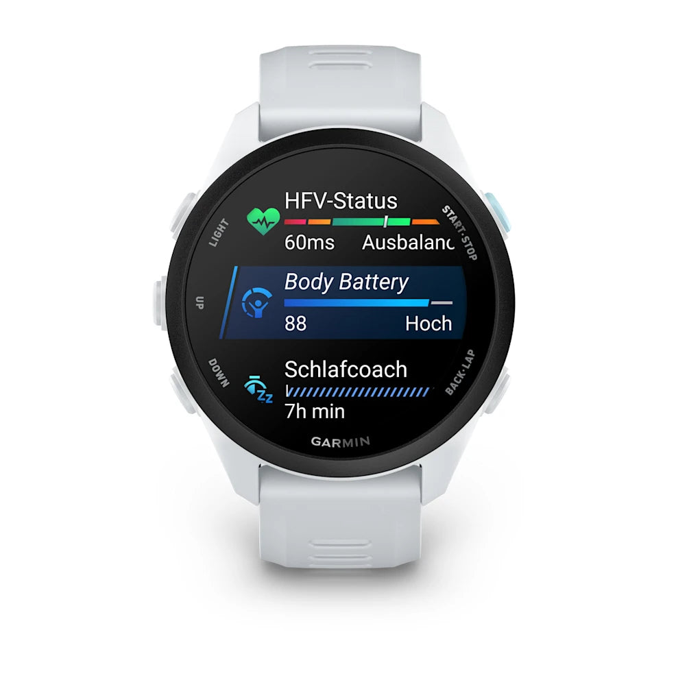 Garmin Forerunner 70, Steinweiss mit Schnellwechsel-Armband 20 mm Silikon – Bild 