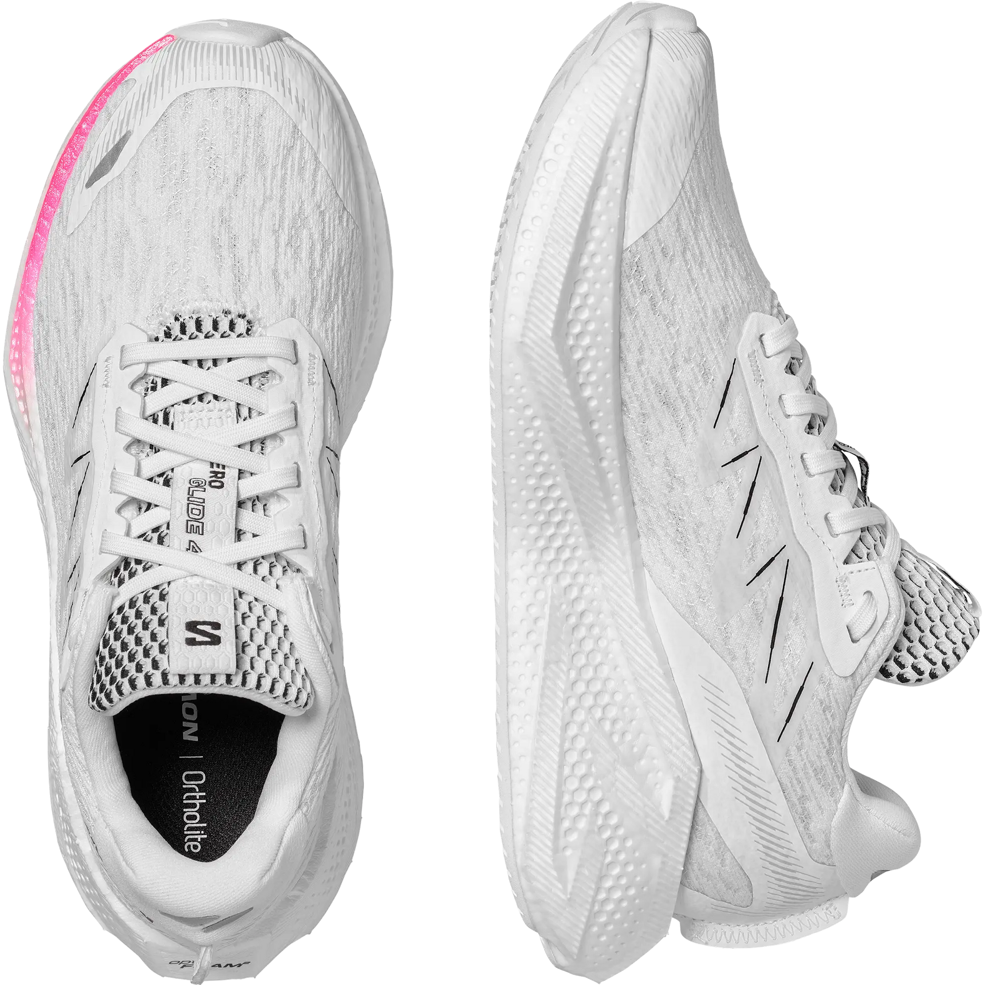 Salomon Damenlaufschuhe Aero Glide 4, Straßenlaufschuhe für tägliches Trainin, white/white - machsport – Bild 