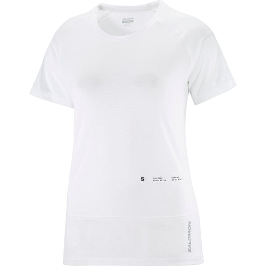 Salomon Damenshirt Cross Run Tee SS GFX – weiß / 34