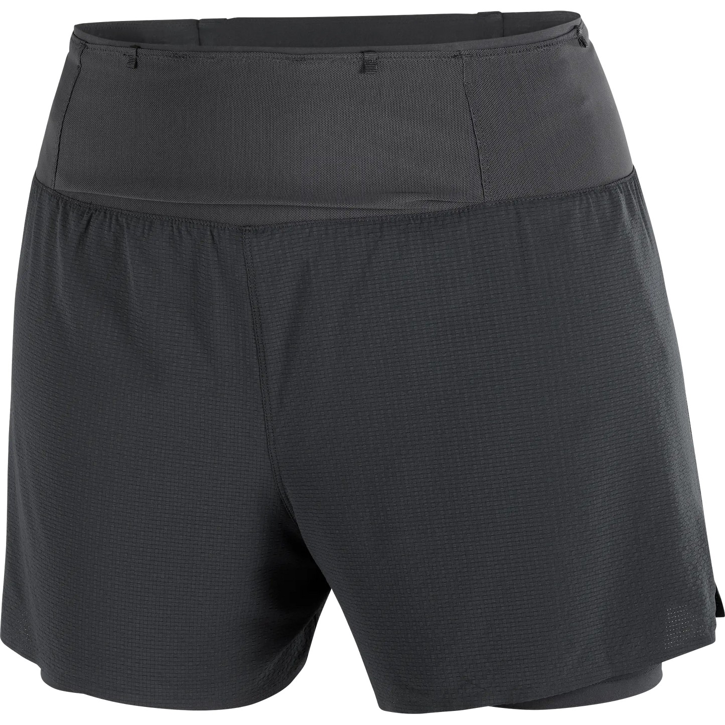 Salomon Damenlaufshort Sense Aero 2in1 Trail 5", 2in1 Trailrunning Shorts für lange Läufe mit 360°-Stauraum und Grid Flow Material, deep black - machsport