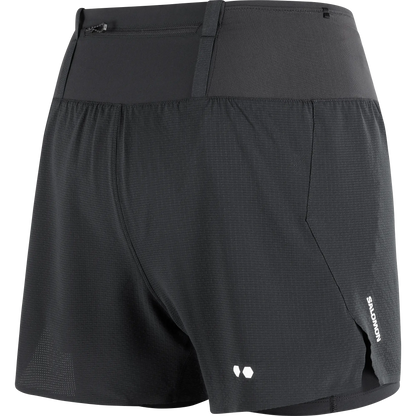 Salomon Damenlaufshort Sense Aero 2in1 Trail 5", 2in1 Trailrunning Shorts für lange Läufe mit 360°-Stauraum und Grid Flow Material, deep black - machsport