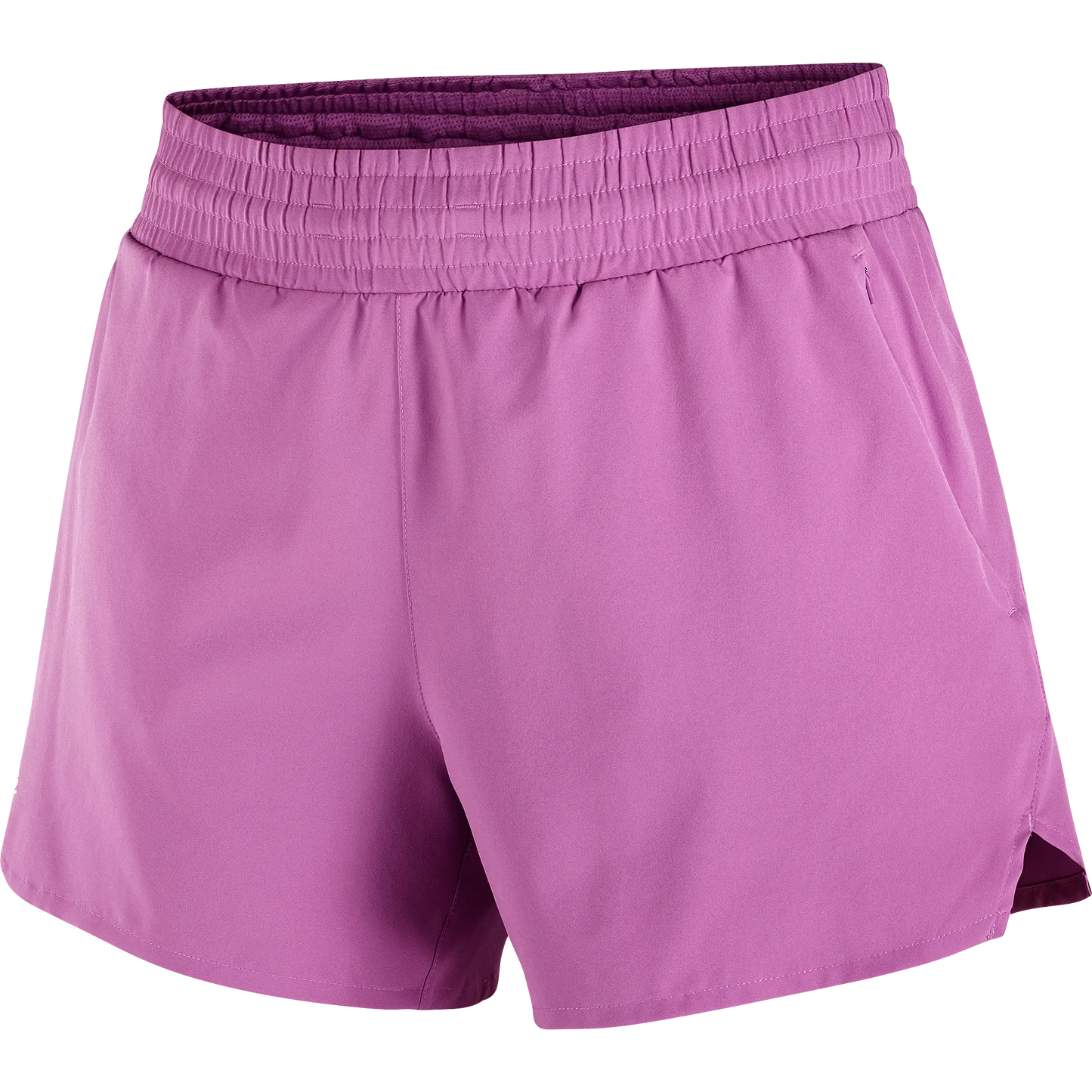 Salomon Damenlaufshort Shakeout Core 2in1 Shorts 4", 2in1 Laufshorts für Running mit Stretch-Innenhose und Reißverschlusstasche, iris orchid - machsport