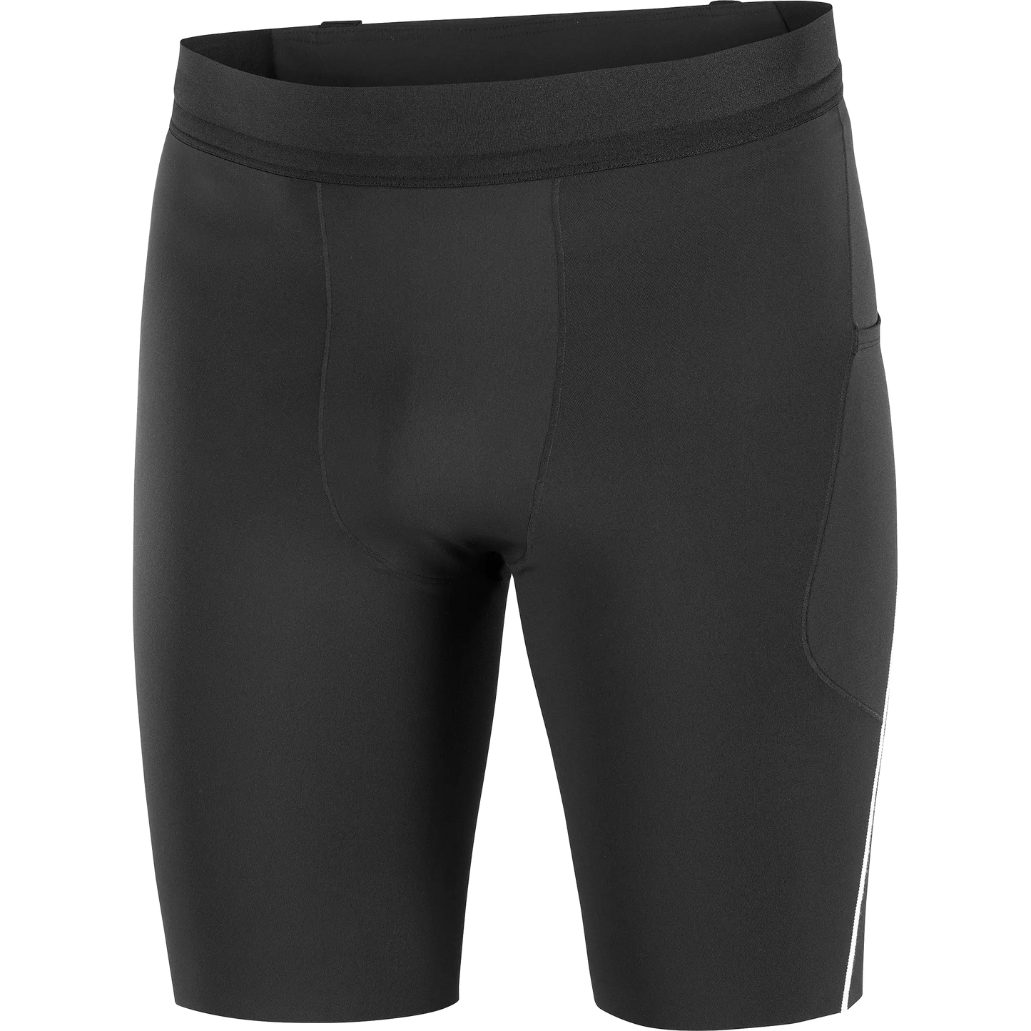 Salomon Sense Stow Short Tights 9, Laufshorts Tight mit Stauraumsystem und Reißverschlusstasche für Trailrunning, deep black - machsport