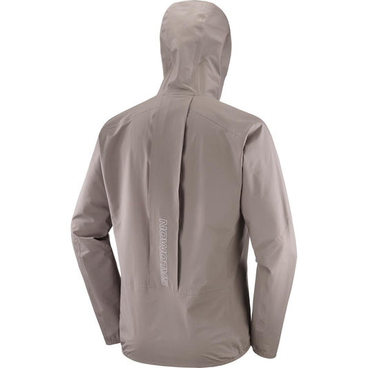 Salomon Herrenlaufjacke Bonatti Trail – Rückansicht – braun / XL