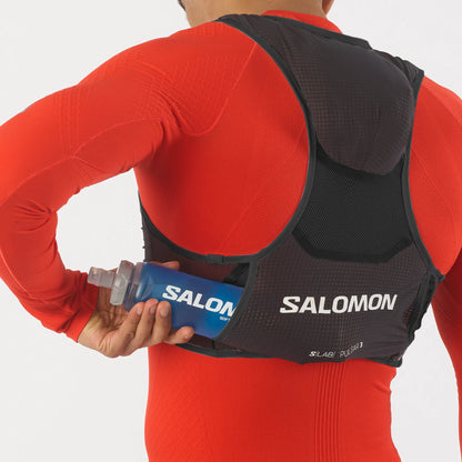 Salomon Laufweste mit Flasks S Lab Pulsar 3 Set, ultraleichte Trailrunning Weste mit 3L Volumen und integrierten Softflasks - machsport