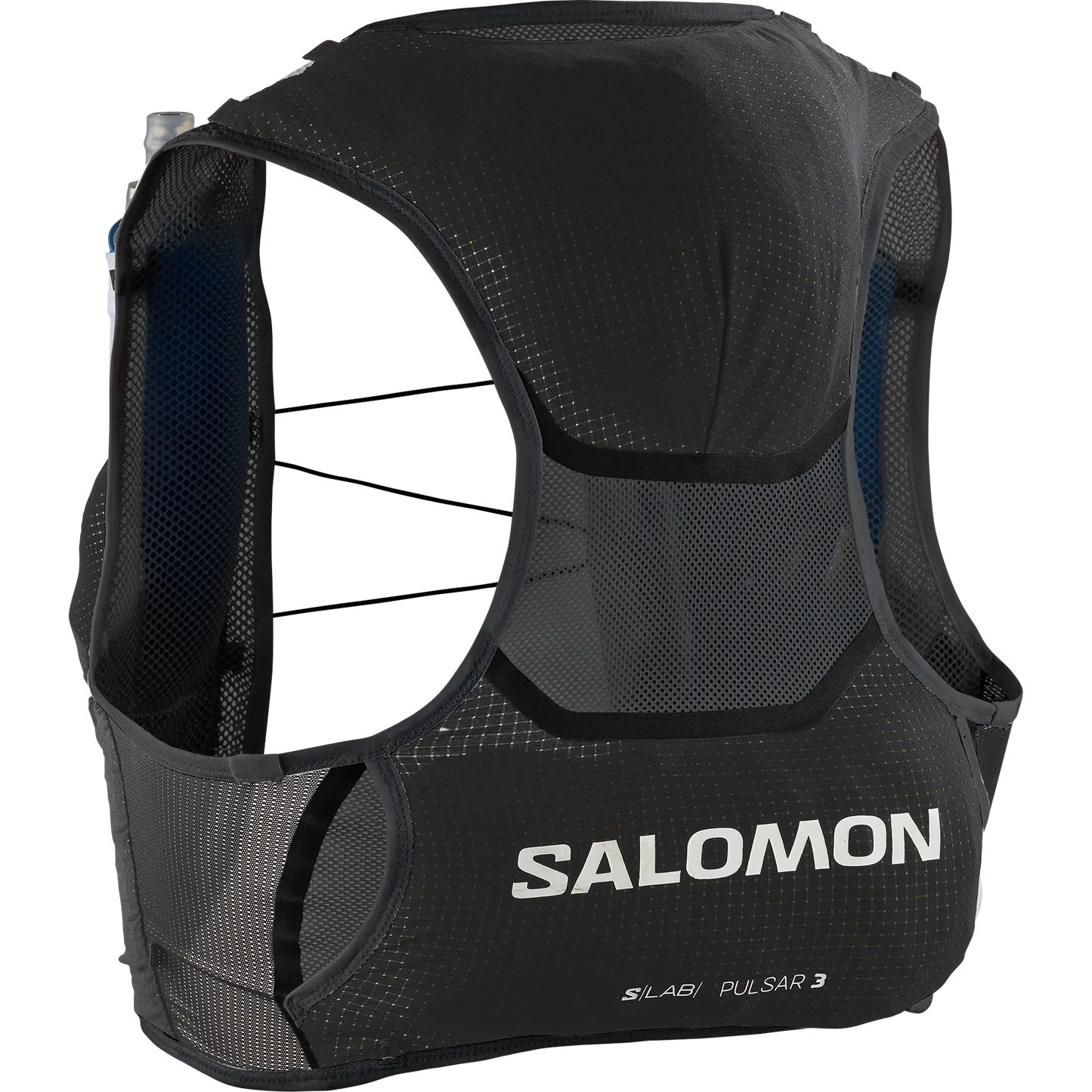 Salomon Laufweste mit Flasks S Lab Pulsar 3 Set, ultraleichte Trailrunning Weste mit 3L Volumen und integrierten Softflasks - machsport