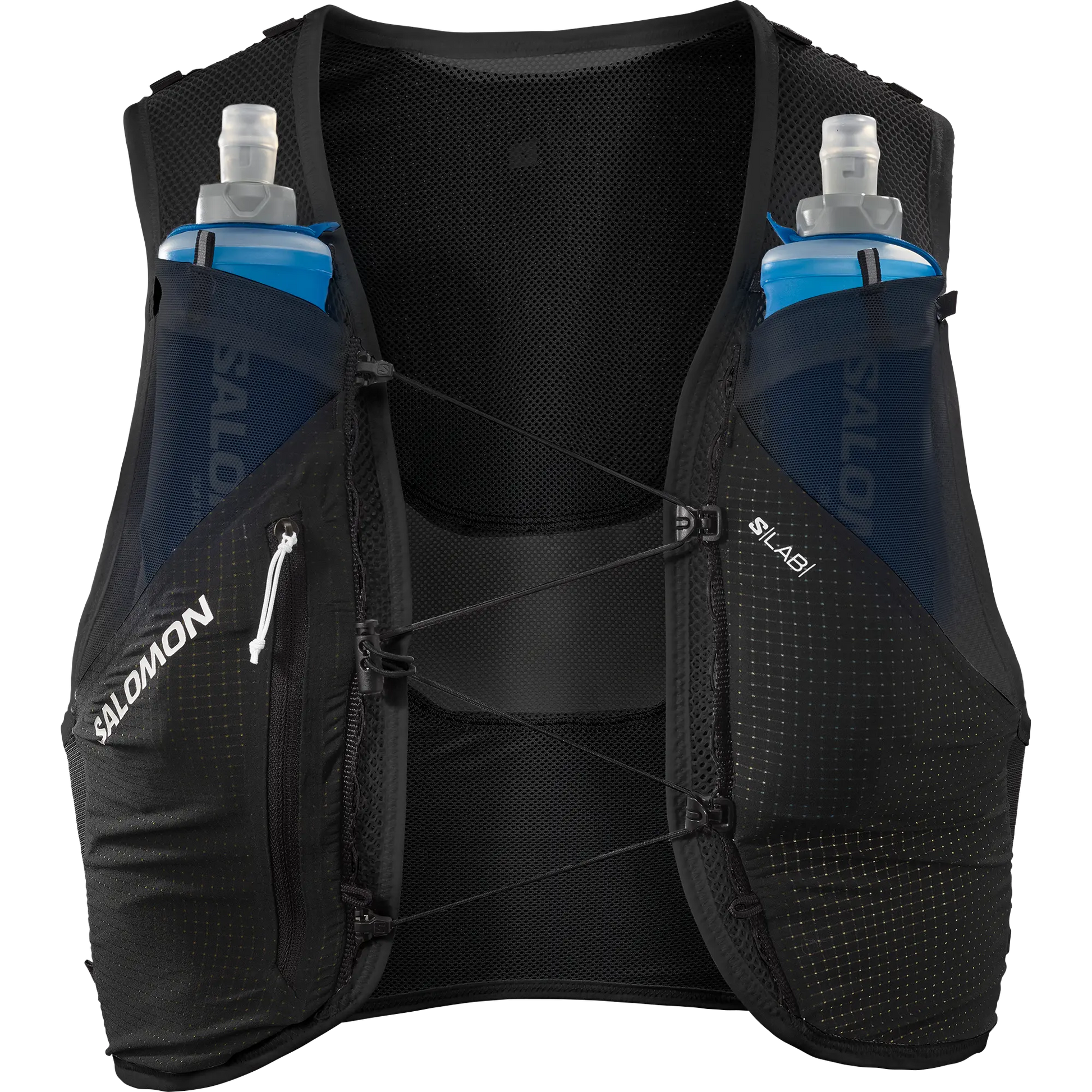 Salomon Laufweste mit Flasks S Lab Pulsar 3 Set, ultraleichte Trailrunning Weste mit 3L Volumen und integrierten Softflasks - machsport – Bild 