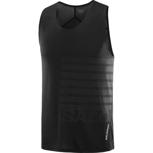 Salomon Herrenshirt Sense Aero Singlet GFX – schwarz / S