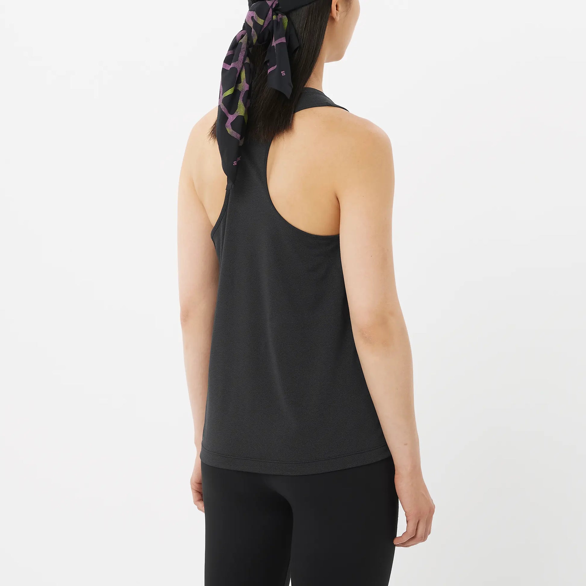 Salomon Shirt Shakeout Core Tank GFX, ärmelloses Running Tanktop für warme Temperaturen mit atmungsaktivem Komfort, deep black - machsport – Bild 