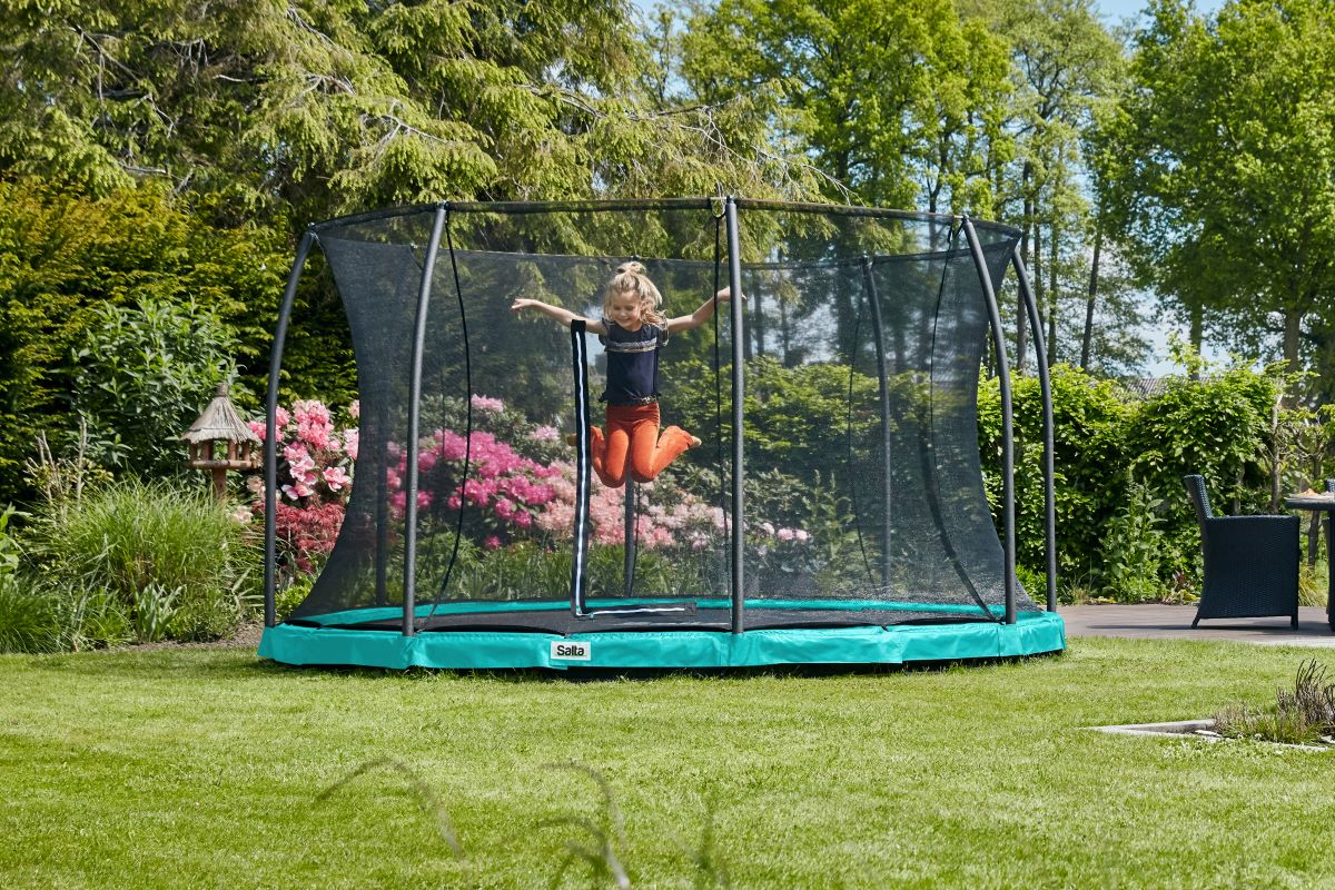 Salta Trampolin Comfort Edition Ground - 183cm - Rund Grün - machsport – Bild 