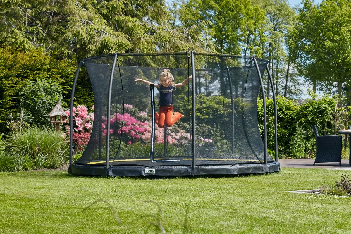 Salta Trampolin Comfort Edition Ground - 213cm - Rund Schwarz - machsport – Bild 