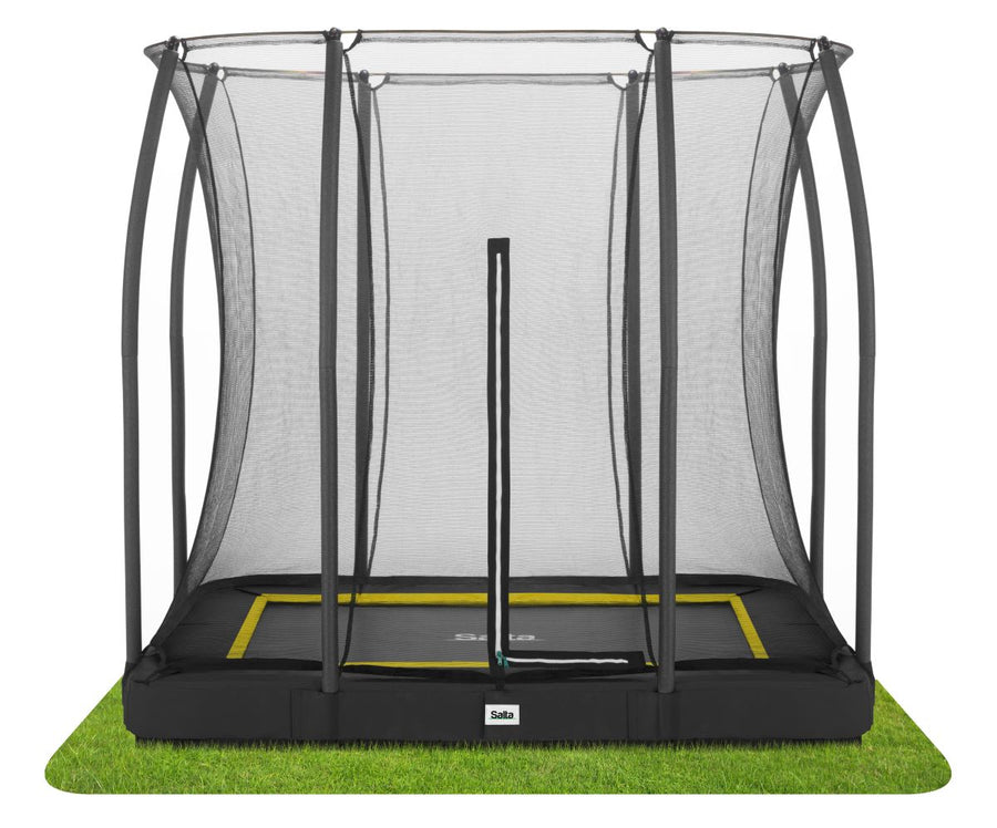 Salta Trampolin Comfort Edition Ground - 214x153cm - Rechteckig Schwarz - machsport
