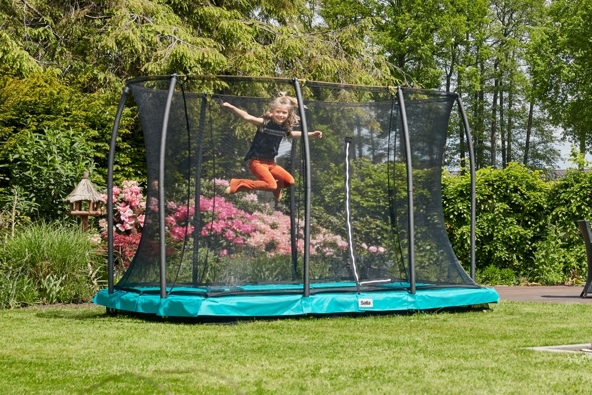 Salta Trampolin Comfort Edition Ground - 305x214cm - Rechteckig Grün - machsport – Bild 