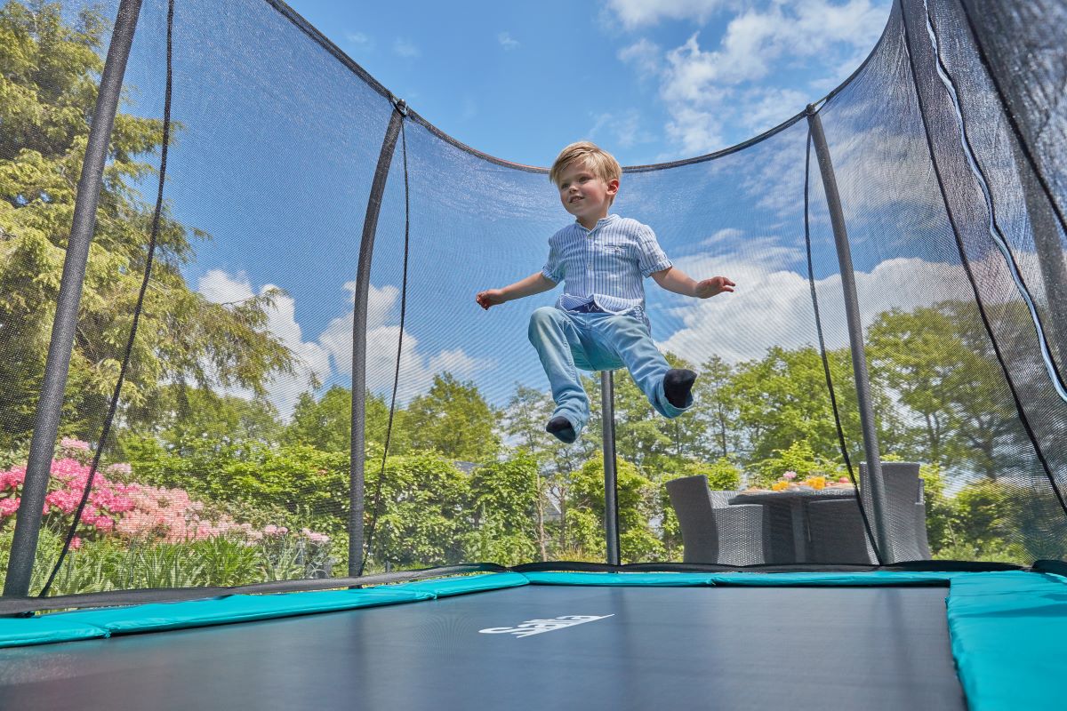 Salta Trampolin Comfort Edition Ground - 305x214cm - Rechteckig Grün - machsport
