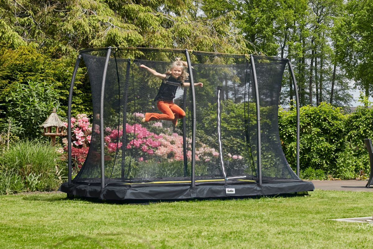 Salta Trampolin Comfort Edition Ground - 366x244cm - Rechteckig Grün - machsport
