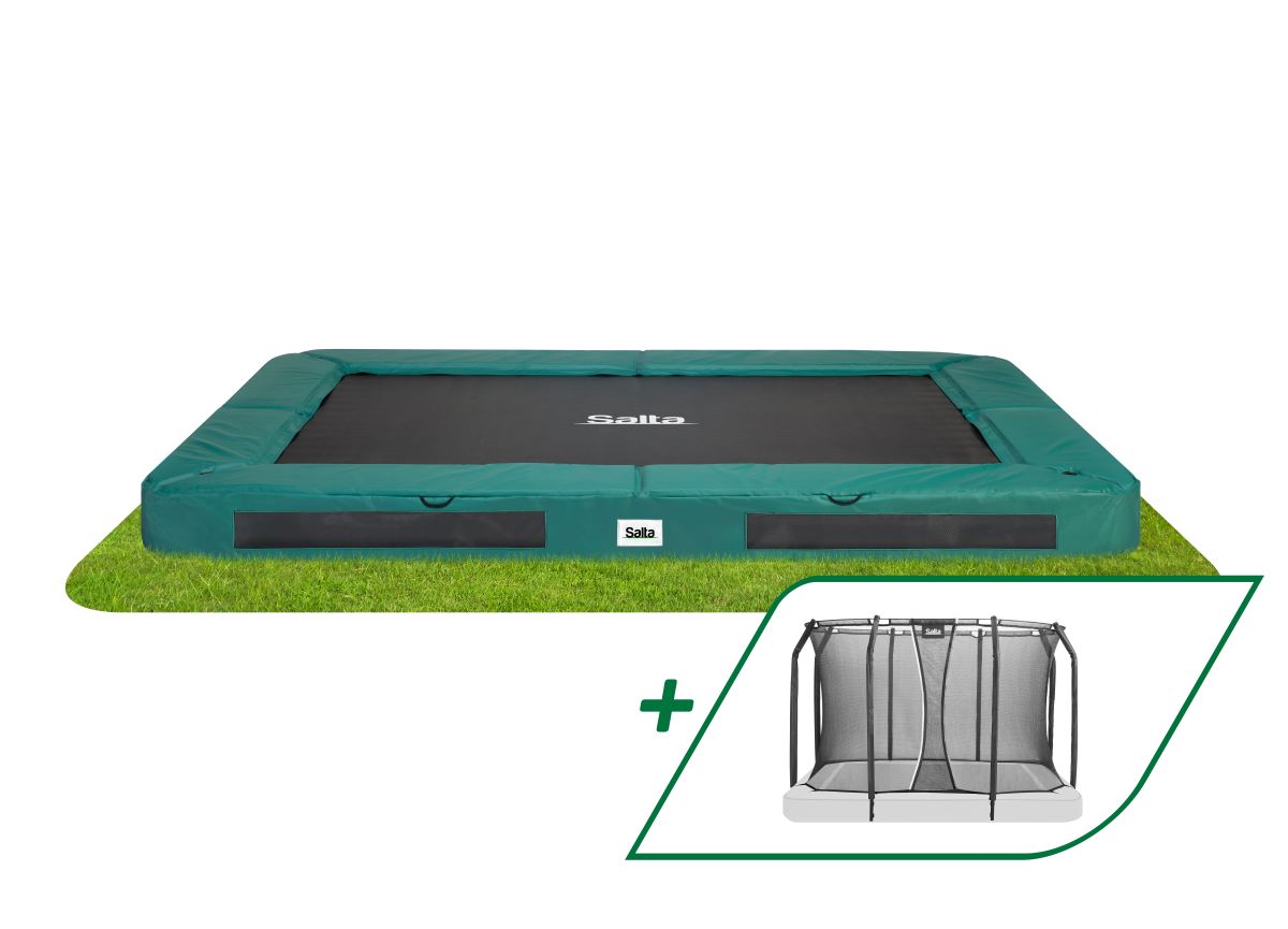 Salta Trampolin Premium Ground - 305x214cm - Rechteckig Grün - machsport – Bild 