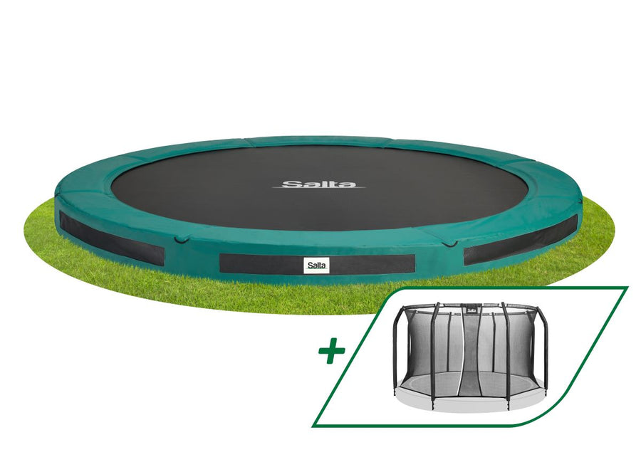 Salta Trampolin Premium Ground - 366cm - Rund Grün - machsport