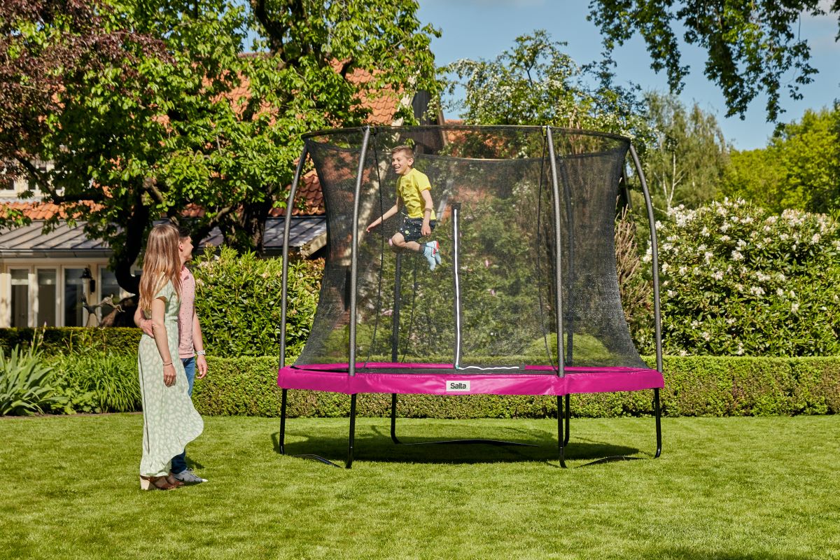 Salta Trampolin Comfort Edition - 153cm - Rund Pink - machsport