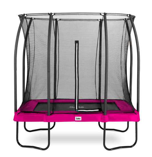 Salta Trampolin Comfort Edition - 214x153cm - Rechteckig Pink – 214x153 cm / Pink / Rechteckig