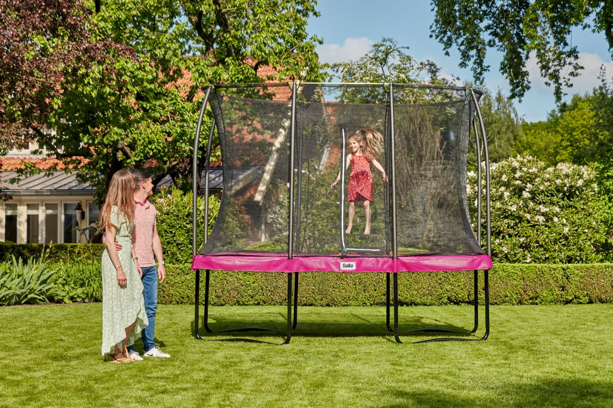 Salta Trampolin Comfort Edition - 214x153cm - Rechteckig Pink - machsport
