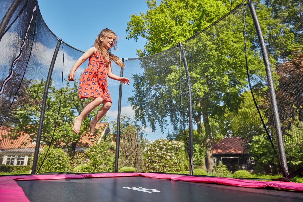 Salta Trampolin Comfort Edition - 305x214cm - Rechteckig Pink - machsport – Bild 