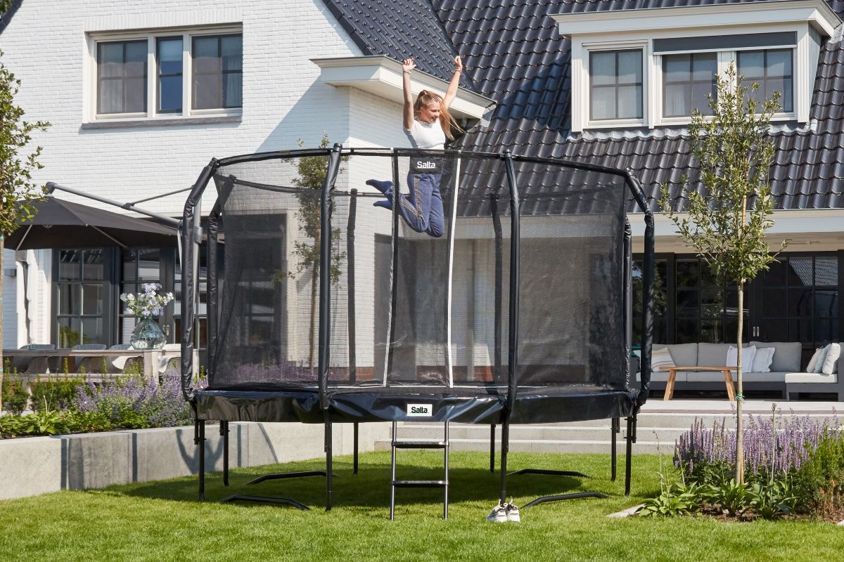 Salta Trampolin First Class - 251cm - Rund Schwarz - machsport – Bild 