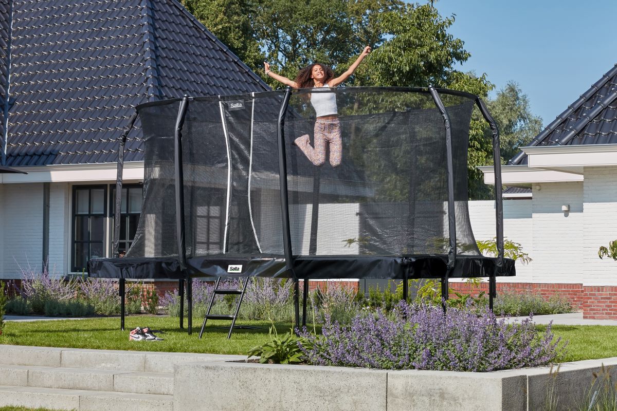 Salta Trampolin First Class - 366x214cm - Rechteckig Grün - machsport – Bild 