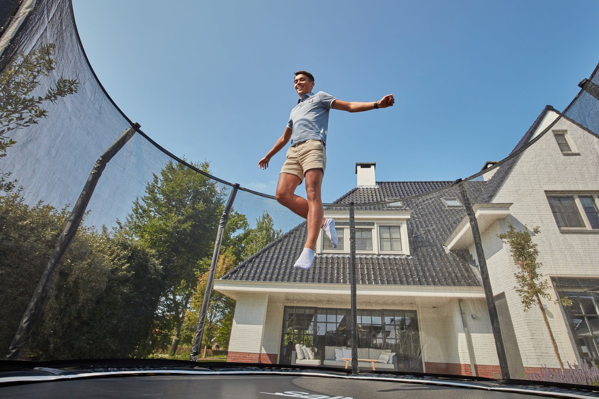 Salta Trampolin First Class - 427cm - Rund Schwarz - machsport – Bild 
