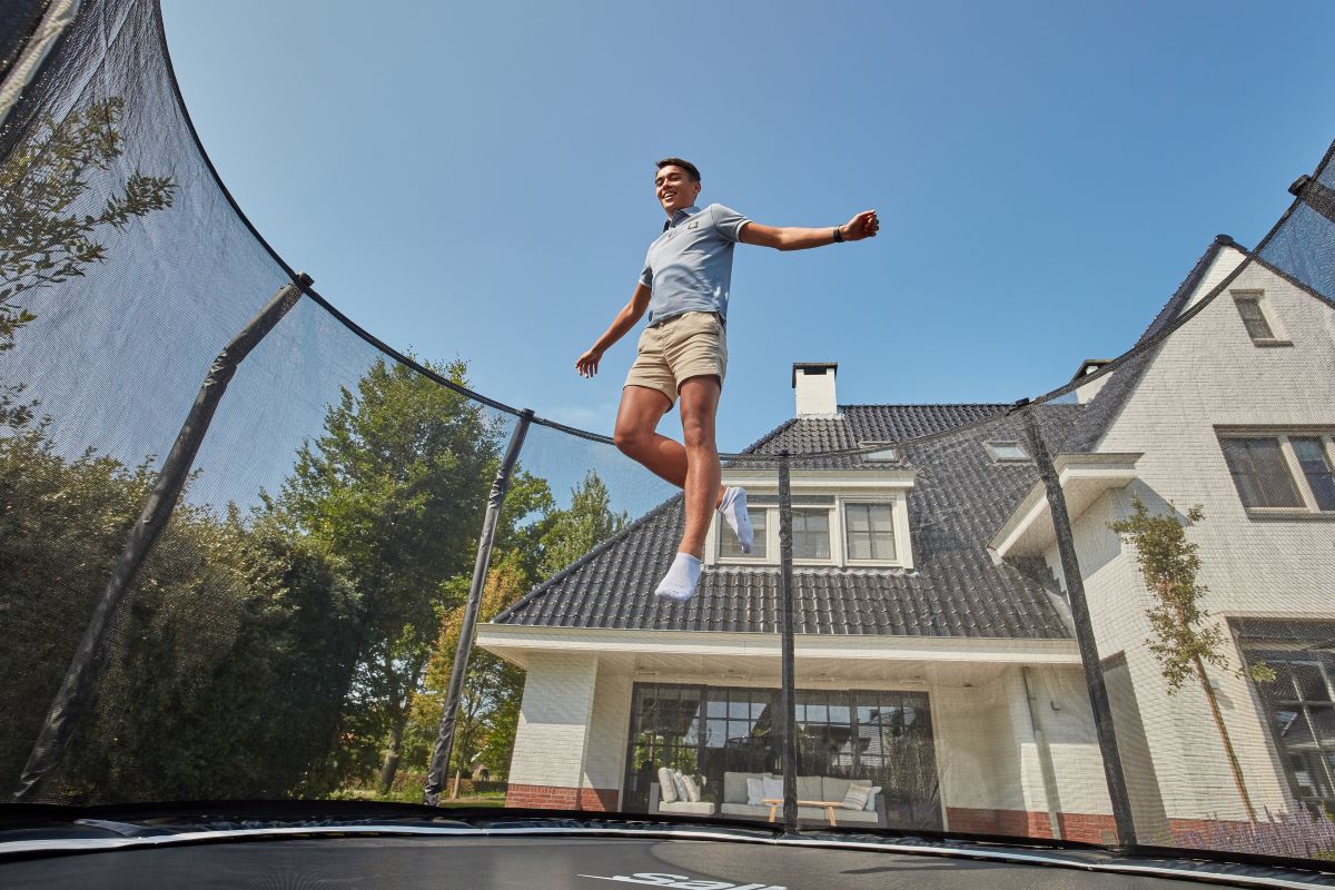 Salta Trampolin First Class - 487cm - Rund Grün - machsport – Bild 