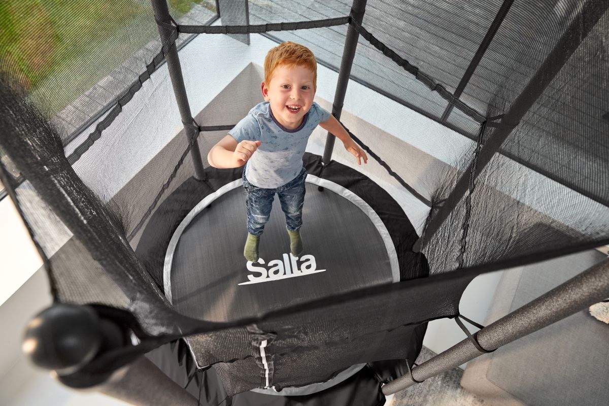Salta Trampolin Junior - 140cm - Rund Schwarz Bild 4 – Bild 