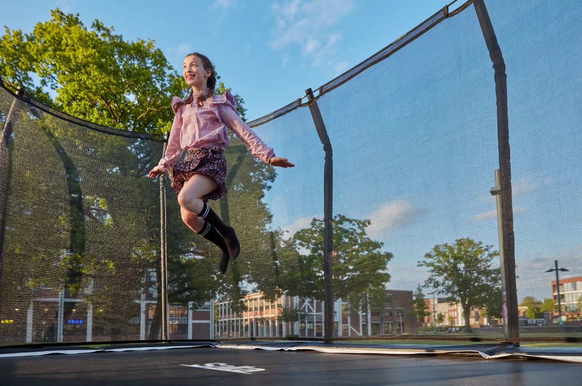 Salta Trampolin Premium Black Edition - 214x153cm - Rechteckig Schwarz - machsport – Bild 