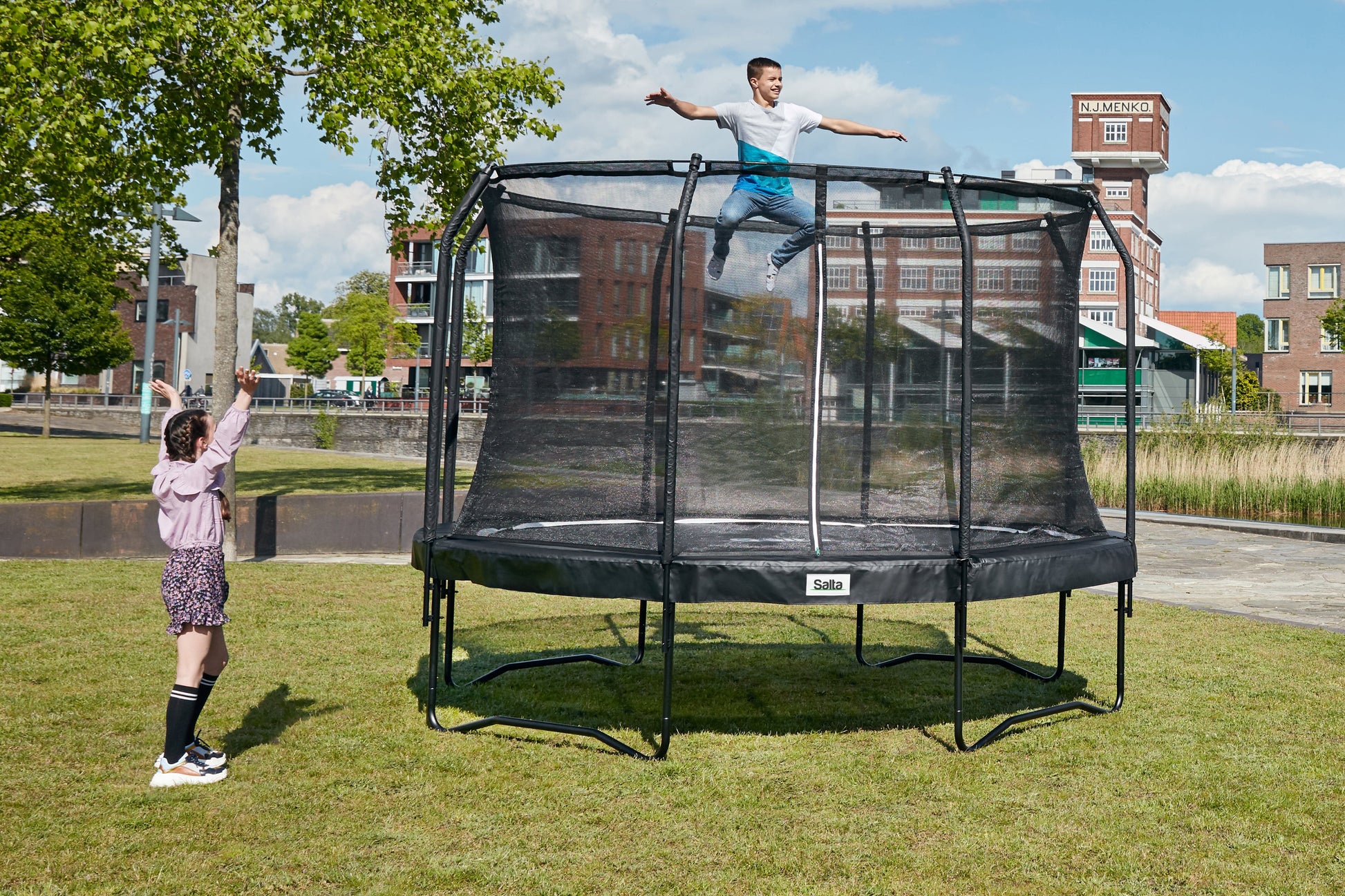 Salta Trampolin Premium Black Edition - 305cm - Rund Schwarz - machsport – Bild 