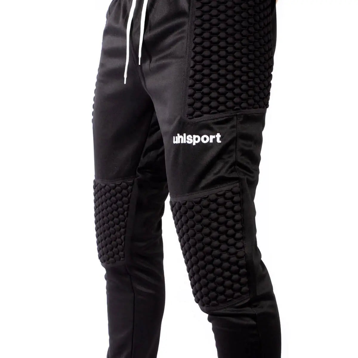Uhlsport Torwarthose Standard, gepolsterte Torwarthose mit Fußschlaufen und elastischem Bund, schwarz - machsport – Bild 