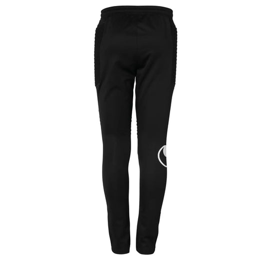 Uhlsport Torwarthose Standard, gepolsterte Torwarthose mit Fußschlaufen und elastischem Bund, schwarz – Rückansicht – schwarz / 128