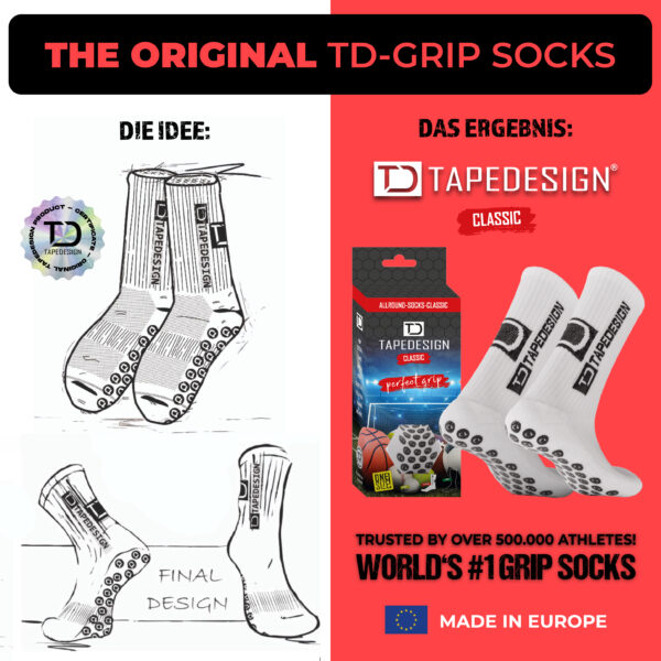 Tapedesign Socken schwarz neonpink - machsport – Bild 